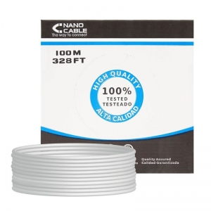 Bobina de Cable de Red RJ45 Cat 5E UTP - 100 m · Gris