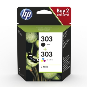 Cartucho Original HP pack 303 Negro y Tricolor - 3YM92AE