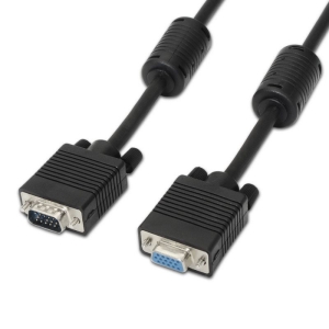 Cable Alargador SVGA con Ferrita HDB15/M a HDB15/H - 3m · Negro