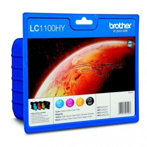 Pack Cartucho Original BROTHER LC1100 BK+C+M+Y - LC1100HYVALBP