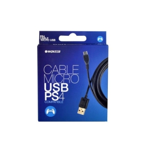 Cable USB a Micro USB BLADE W8105 - 3m · PS4 · Carga de Mando · Negro