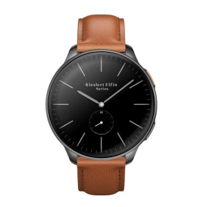 Smartwatch KIESLECT Elfin-World's Thinnest Women's - 1.32" AMOLED · Bat. 280mAh · GPS · Metal Negro/Cuero Marrón
