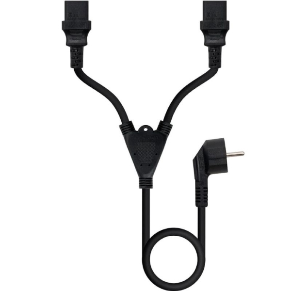 Cable de Alimentación CEE7/M a 2xC13/H - 1.8m · Negro