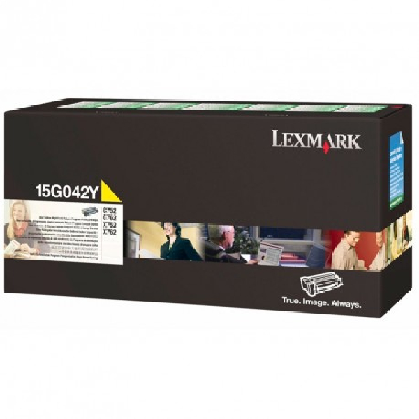 Toner original 15G042Y lexmark amarillo