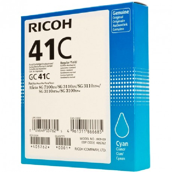 Cartucho Original RICOH GC41 Cyan - 405762