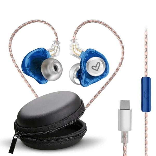 Auriculares con Cable ENERGY SISTEM 501182 - USB Tipo C · Microfono · Funda · Azul
