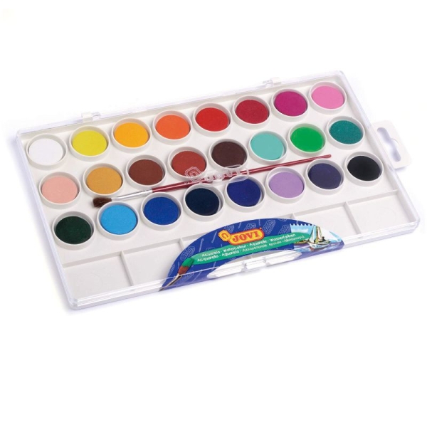 Estuche de Acuarelas JOVI 800/24 - 22mm · Pincel · 24 Pastillas