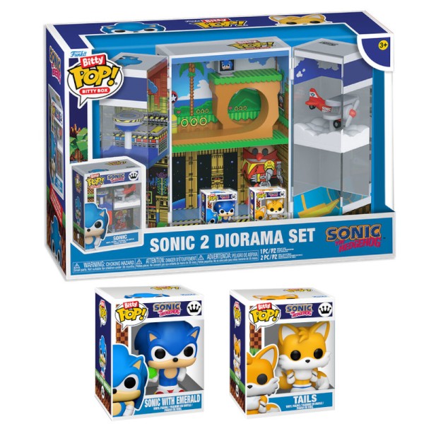 Pack 2 BITTY POP Sonic 2 Diorama Set - Sonic - 889698935630