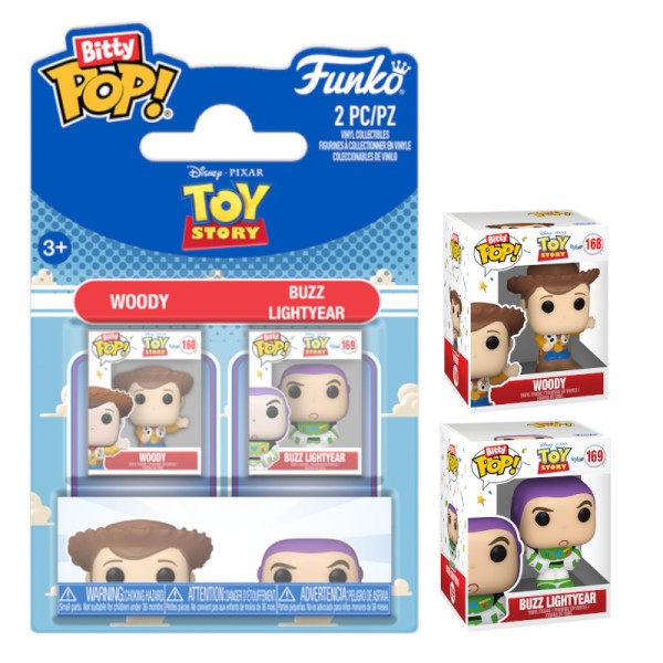 Pack 2 BITTY POP Woody y Buzz Lightyear - Toy Story - 889698942195