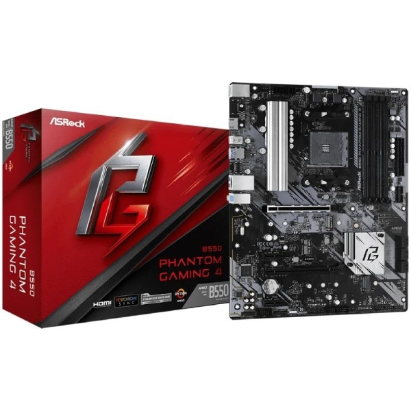Placa Base ASROCK B550 Phantom Gaming 4 - Socket AM4 · DDR4 · ATX