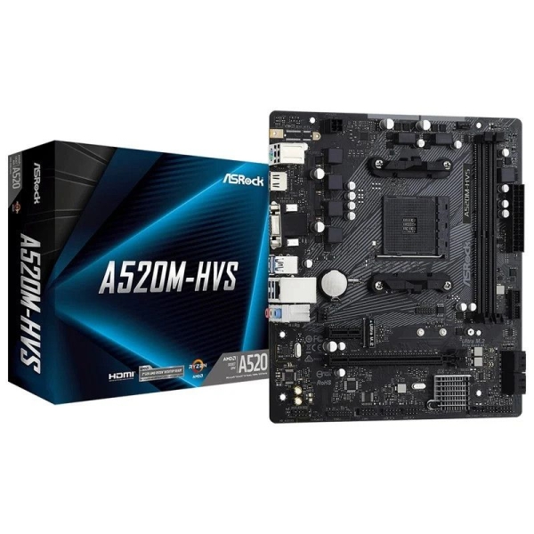 Placa Base ASROCK A520M-HVS - Socket AM4 · DDR4 · MicroATX