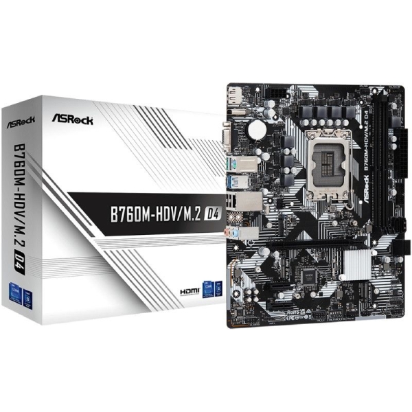 Placa Base ASROCK B760M-HDV M2 D4 - Socket 1700 · DDR4 · Micro ATX