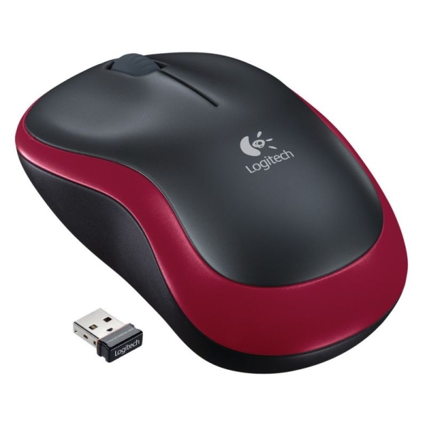 Ratón Inalámbrico LOGITECH M185 910-002237 - USB · 1000DPI · Negro/Rojo