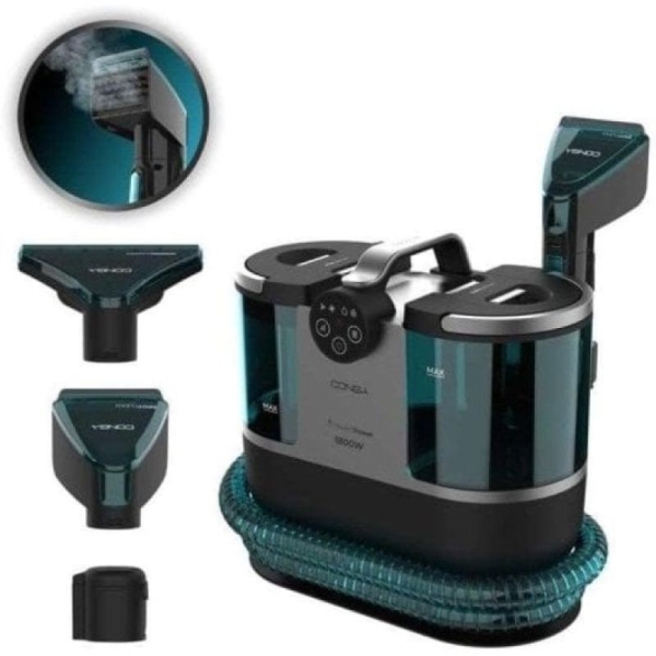 Aspirador de Tapicerías CECOTEC Conga 7000 - 1600 ml · Incluye accesorios para cristales y ventanas · Negro/Azul
