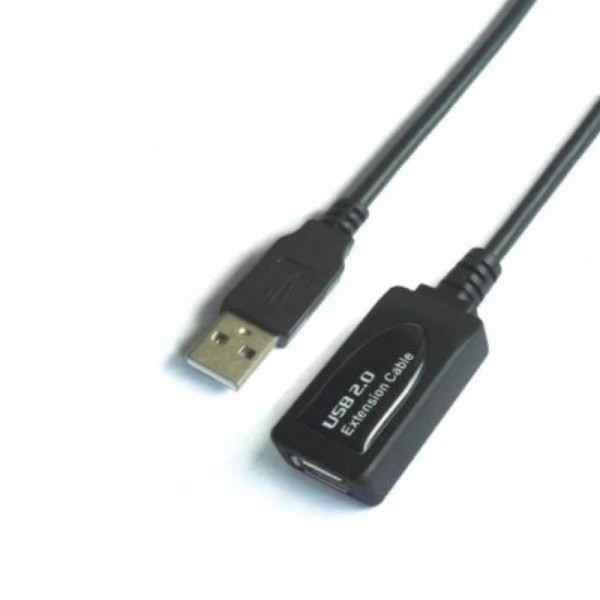 Cable Alargador USB 2.0 Tipo A Macho/Hembra - 10m · Negro