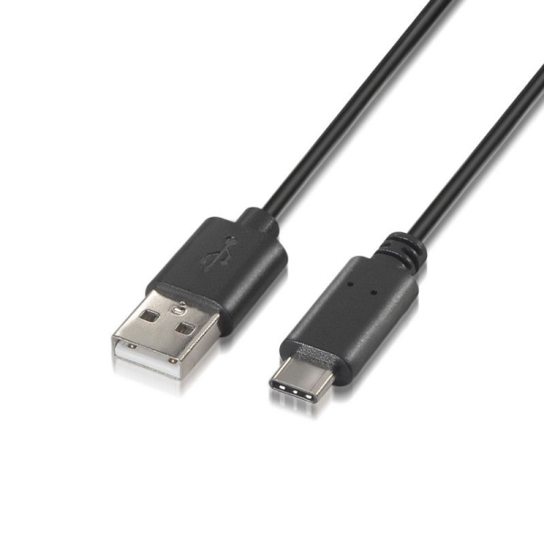 Cable USB 2.0 Tipo C/M a USB/M - 1m · Negro