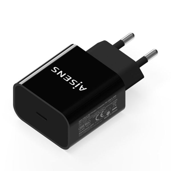 Cargador de Pared AISENS A110-0538 - 20W · USB Tipo C · Negro