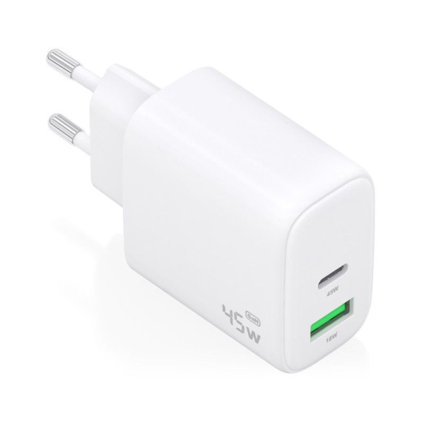 Cargador de Pared AISENS - 45W GaN · USB Tipo C · USB · Blanco