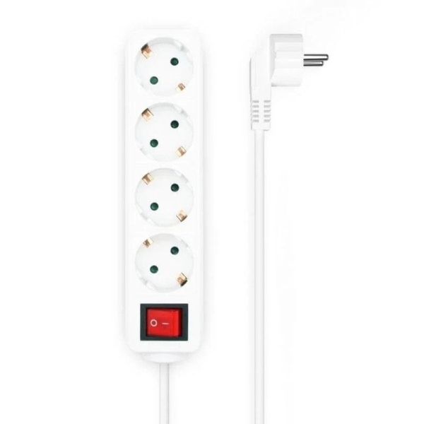 Regleta con Interruptor AISENS A154-0649 - 4xSchuko · 1.4m · Blanco