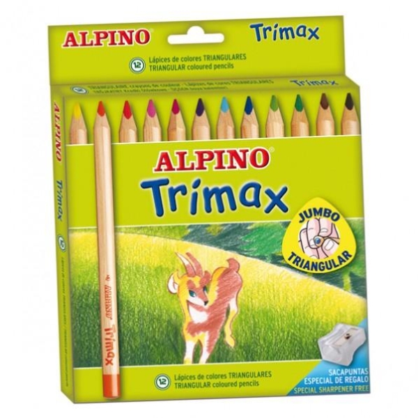 Lápices de Colores ALPINO AL000113 - 5,4mm · 12 Colores · Con Sacapuntas