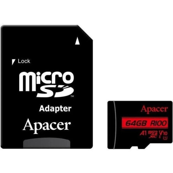 Tarjeta de Memoria APACER AP64GMCSX10UB-R - 64GB · Clase 10 + Adaptador
