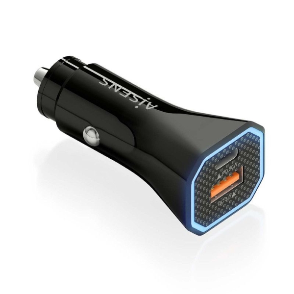 Cargador de Coche AISENS ASCH-CAR2PQC-BK - 38W · USB Tipo C · USB · Negro