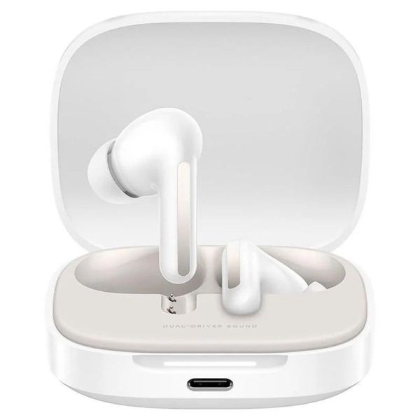 Auriculares Inalámbricos XIAOMI Redmi Buds 6 - Micrófono · Cancelación de Ruido · Estuche de Carga · Blanco Celestial