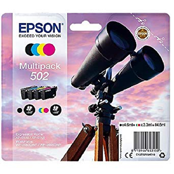 Pack Cartucho Original EPSON 502 BK+C+M+Y - C13T02V64010