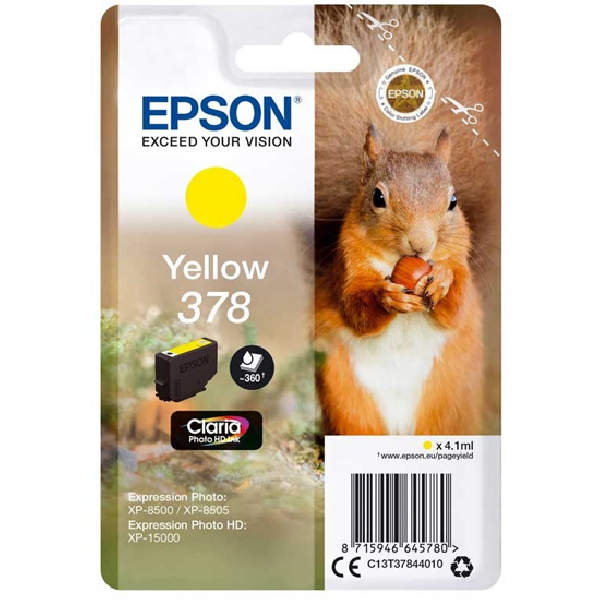 Cartucho Inkjet Original - Epson 378 amarillo foto 360 pág. - C13T37844010