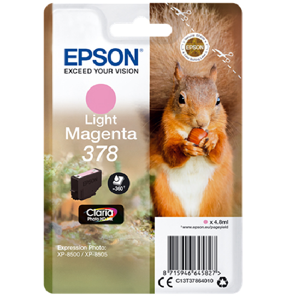 Cartucho Inkjet Original - Epson 378 magenta claro foto 360 pág. - C13T37864010
