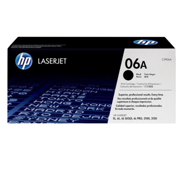 Toner Original HP 06A Negro - C3906A-REF Embalaje Deteriorado