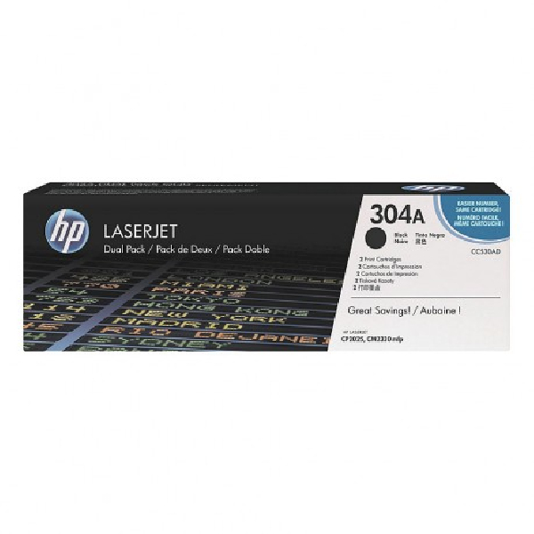 Pack 2 Toner Original HP 304A Negro - CC530AD