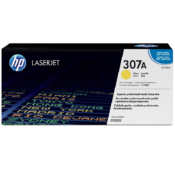 Toner original CE742A hp amarillo