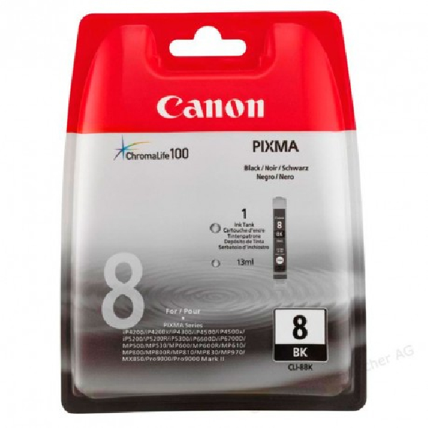Cartucho Inkjet original CLI8BK canon negro