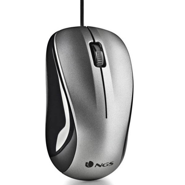 Ratón con Cable NGS CREW GRAY - USB · 1200DPI · Gris