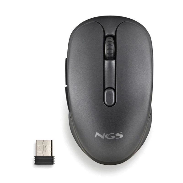 Ratón Inalámbrico Recargable NGS Evo Rust - USB · 1600DPI · Negro
