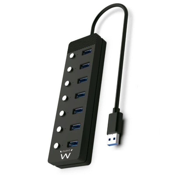 HUB USB 3.0 7xUSB Tipo C - Negro