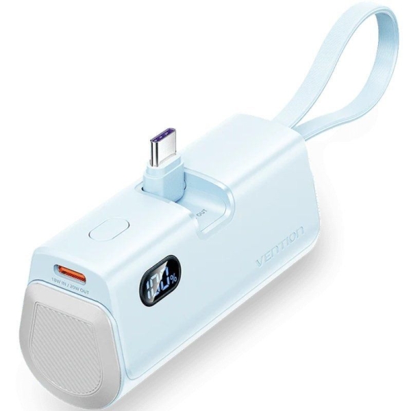 Powerbank VENTION FHQL0 - 4800mAh · Lightning · USB Tipo C · Azul