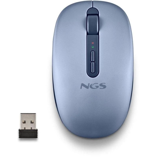 Ratón Inalámbrico Ergonómico NGS Fog Dual  - Bluetooth · 1600DPI · Azul