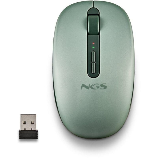 Ratón Inalámbrico Ergonómico NGS Fog Dual  - Bluetooth · 1600DPI · Verde