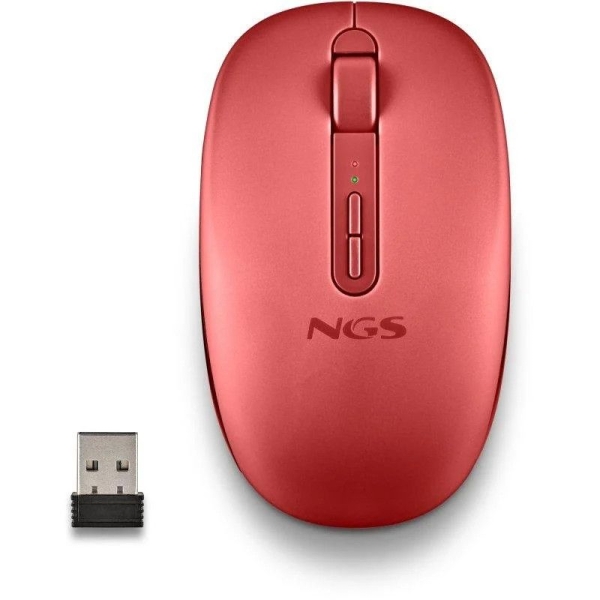 Ratón Inalámbrico Ergonómico NGS Fog Dual  - Bluetooth · 1600DPI · Rojo