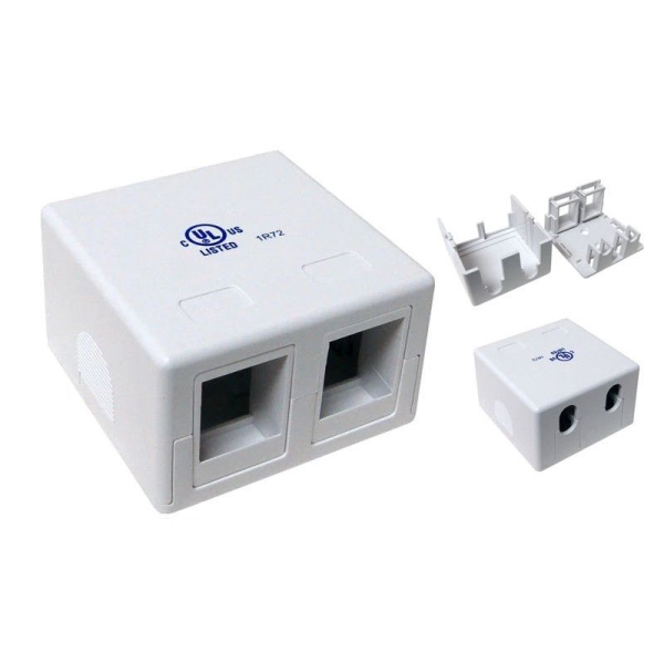 Caja de Superficie para Keystone - 2 Conexiones · Blanca