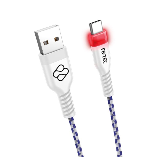 Cable USB/M a USB Tipo C BLADE Premium - 3m · PS5 · LED · Azul/Blanco