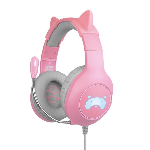 Auriculares Gaming Diadema con Cable BLADE Tanooki - Jack 3.5mm · Microfono · LED · Rosa