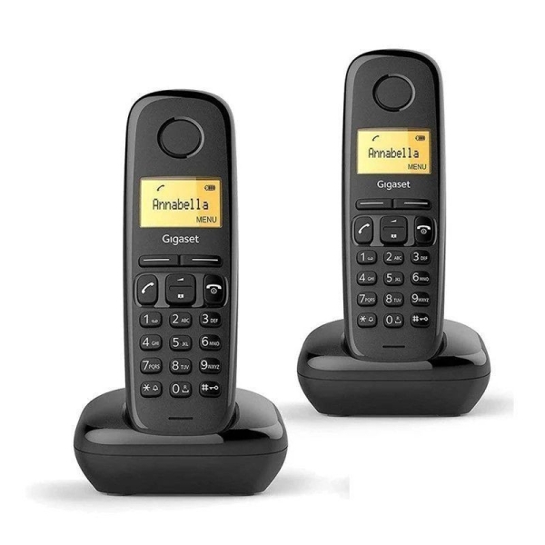 Pack Duo de Teléfonos Inalámbricos GIGASET A170 - Agenda 50 Contactos · Negro