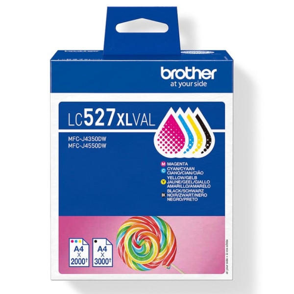 Pack 4 Cartuchos  Originales BROTHER LC527XL BK+C+M+Y - LC527XLVAL