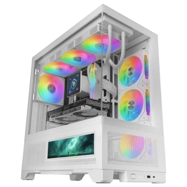 Caja Semitorre MARS GAMIMG MC-LCDX - ATX · 2.5" · 3.5" · USB Tipo C · 1xUSB 3.0 · Blanco