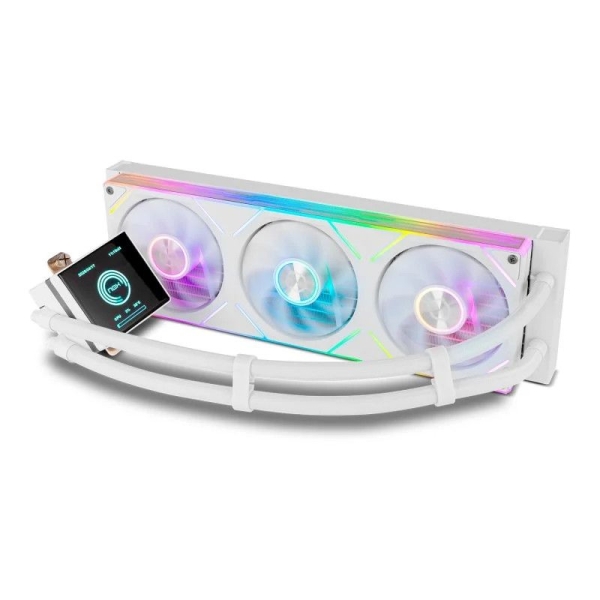 Ventilador PC con Refrigeración Líquida PC NOX Hummer M-360 - ARGB · LCD 360mm · Blanco