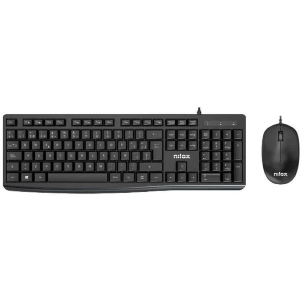 Pack con Cable NILOX Combo - USB · Teclado y Ratón · Negro