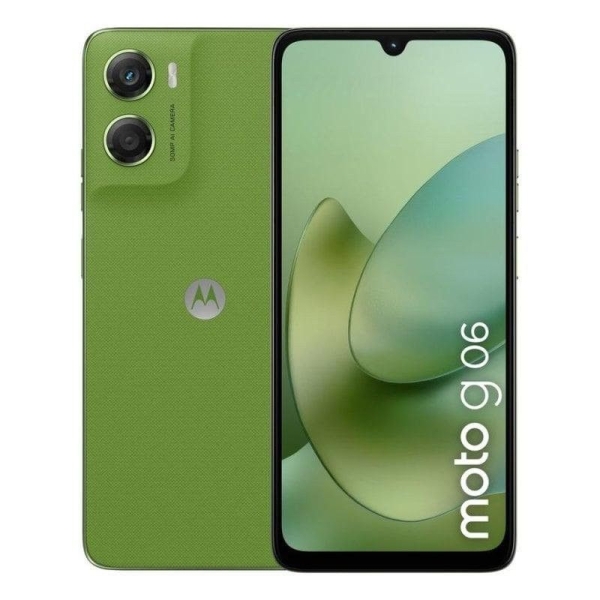 Smartphone MOTOROLA Moto G06 - NFC · Helio G81 Extreme · 6.88" LCD ·  4GB · 256GB · Android 15 · Verde
